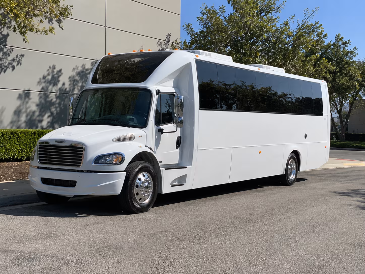 Durham wedding party bus shuttle ready for guests