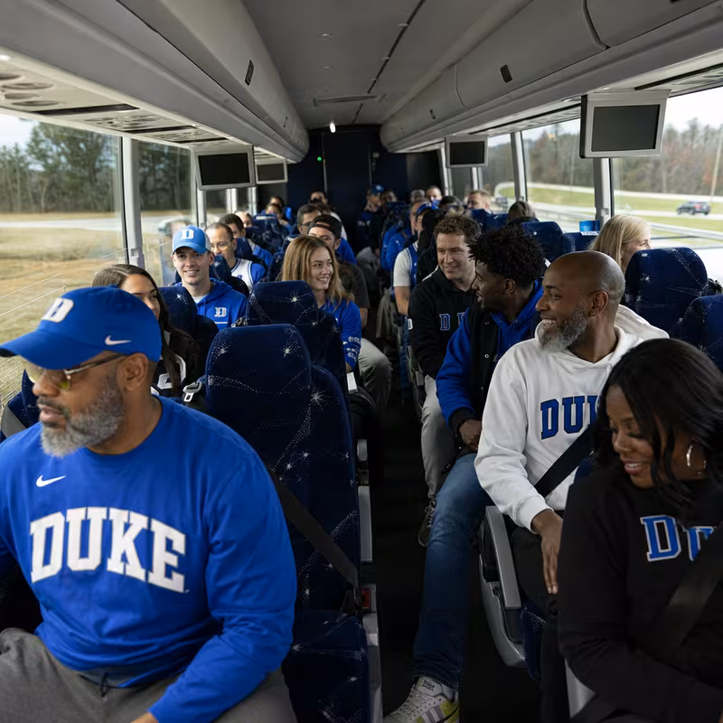 Passenger seating aboard a Durham party bus rental