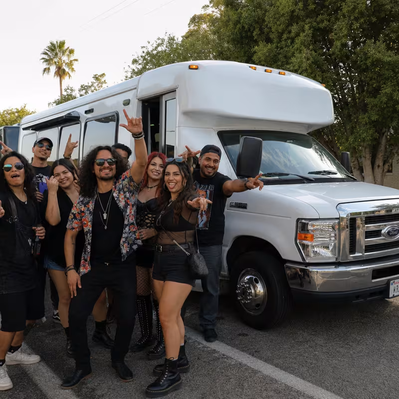 Black Mercedes Sprinter van staged for an Durham Concert Transportation group