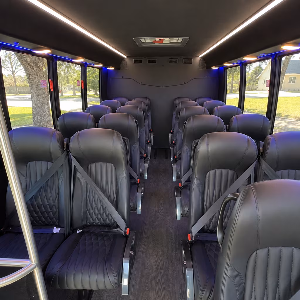 Durham Airport Shuttle & Transportation party bus interior