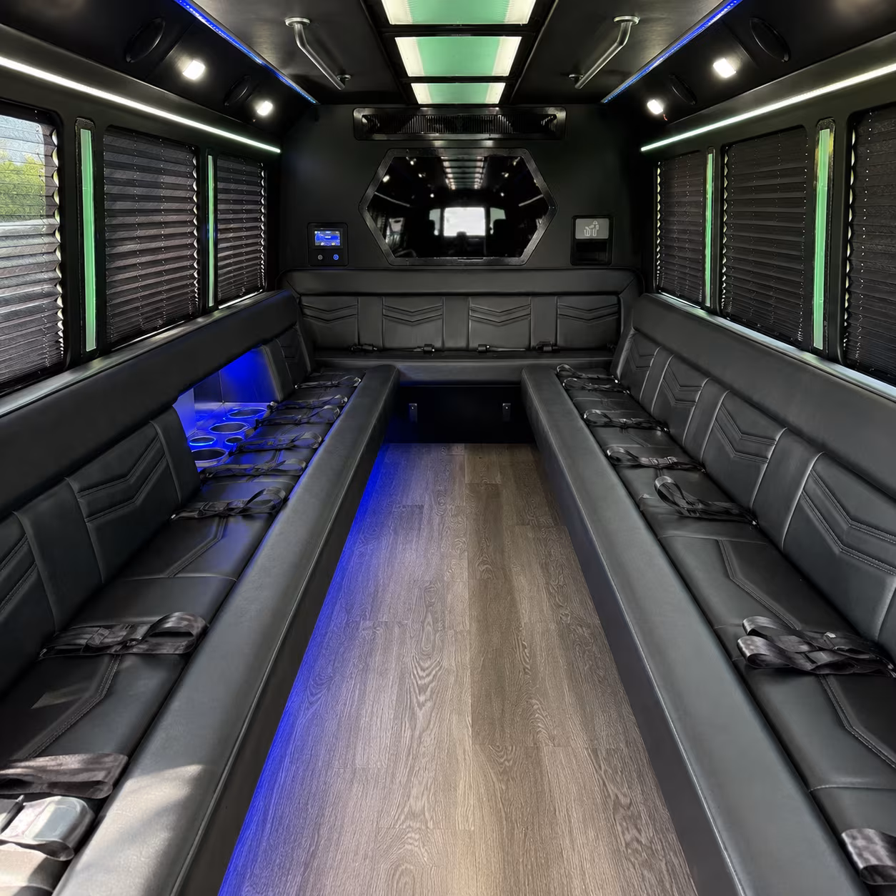 Durham Birthday, Sweet 16, & Quinceañera Transportation party bus exterior