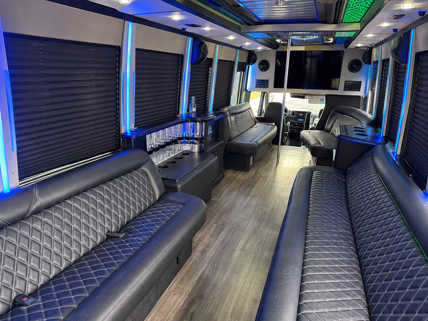 Durham Concert & Music Festival Transportation party bus interior