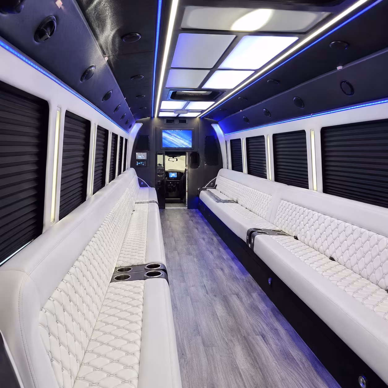 Durham Private Event Transportation party bus exterior