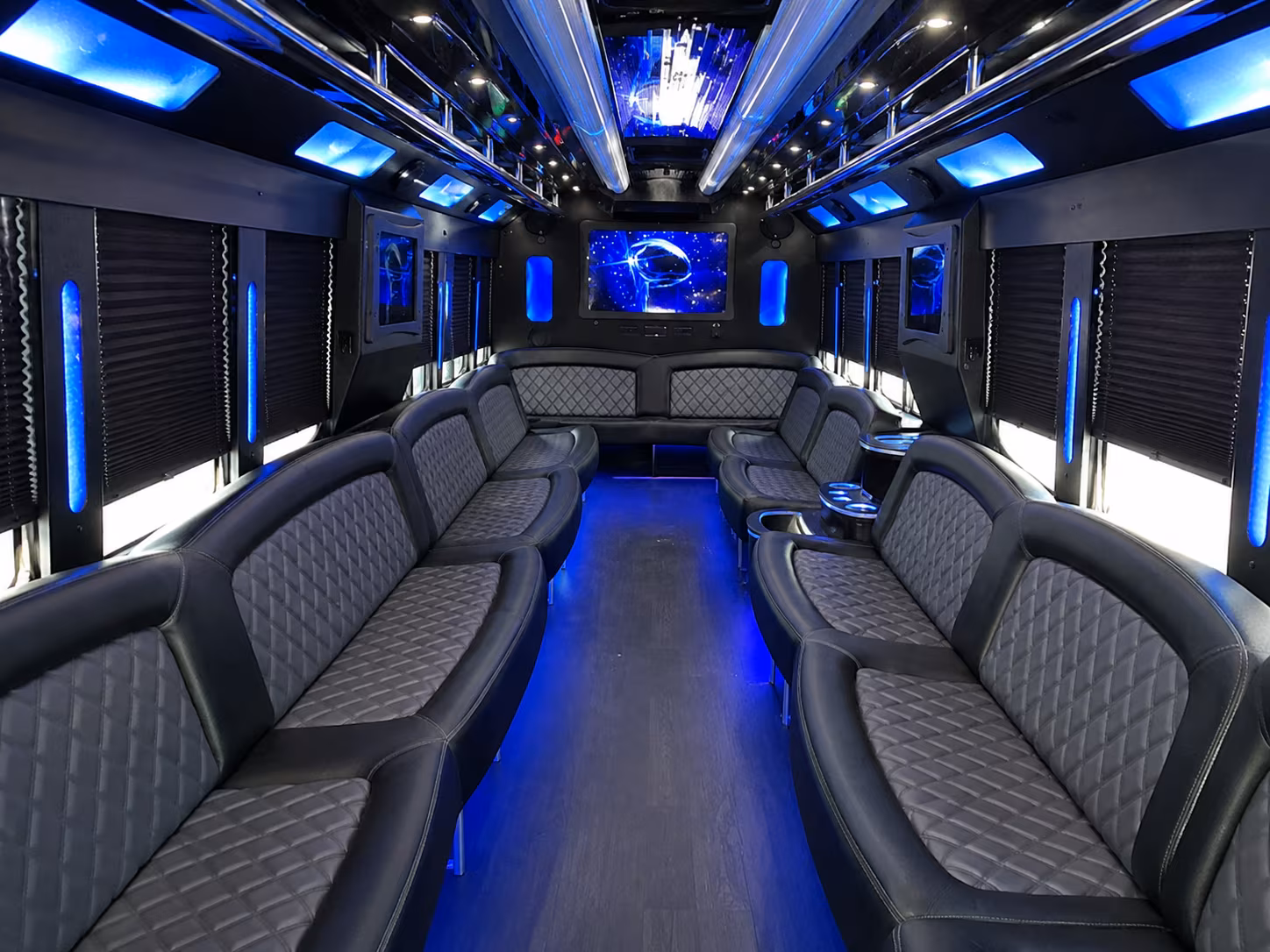 Durham Private Event Transportation party bus exterior