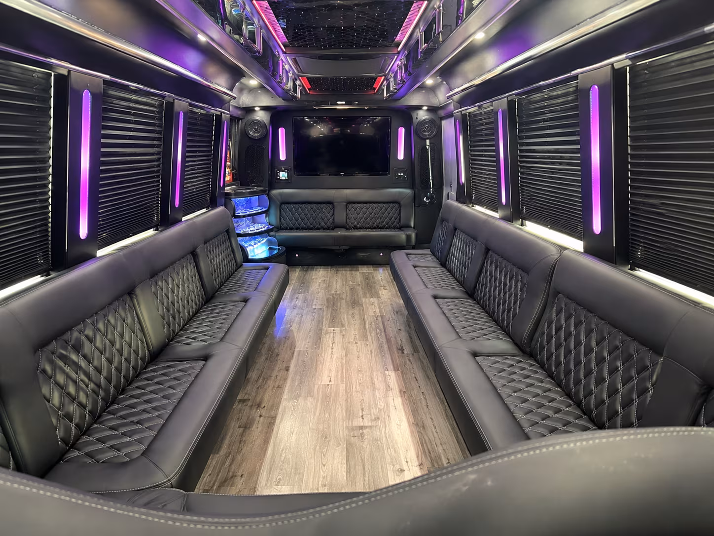 Durham Private Event Transportation party bus exterior