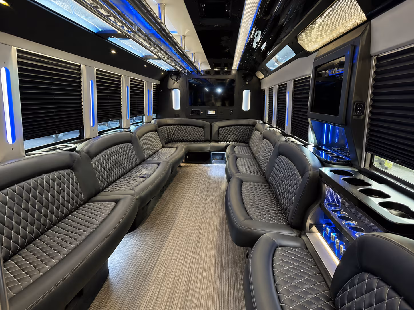 Durham Sporting Event Transportation party bus exterior