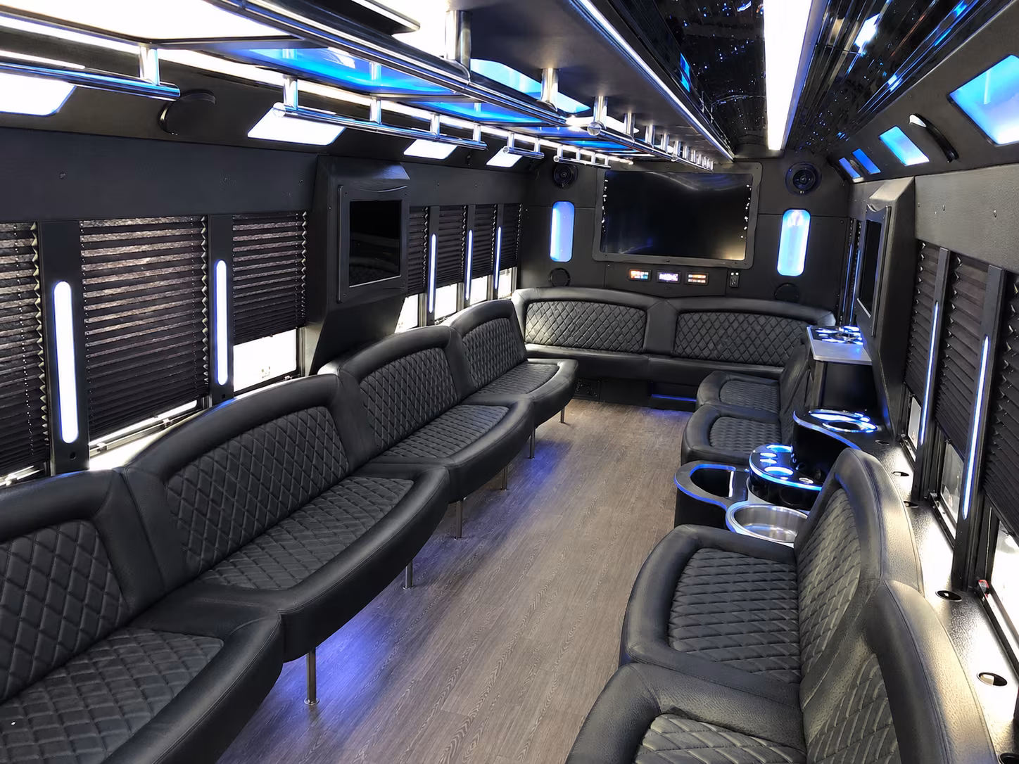 Durham Sporting Event Transportation party bus interior