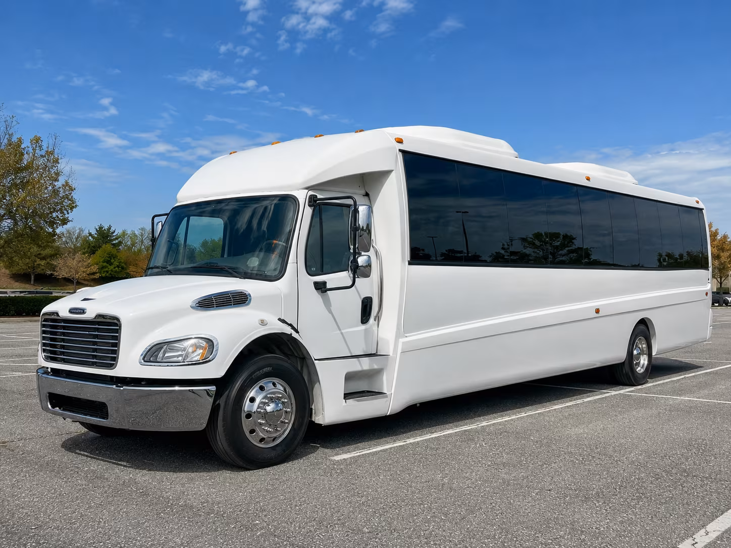 Durham Wedding Transportation party bus exterior