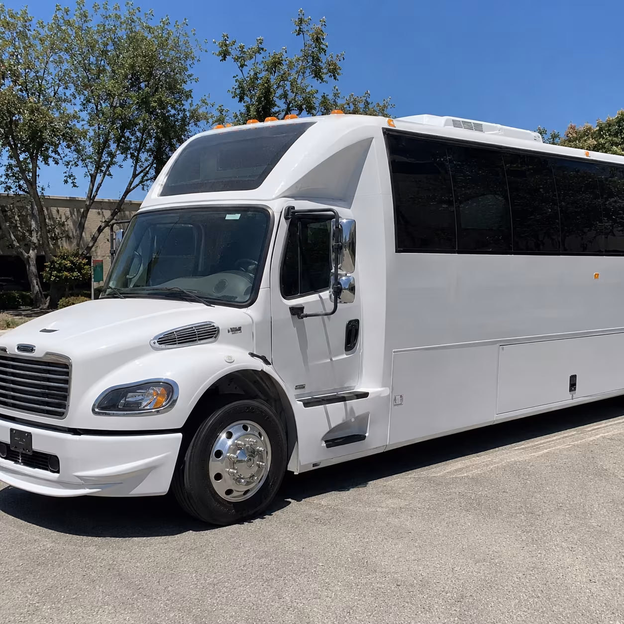 Durham Wedding Transportation party bus exterior
