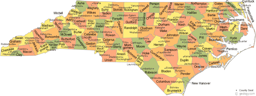 north carolina rentals map